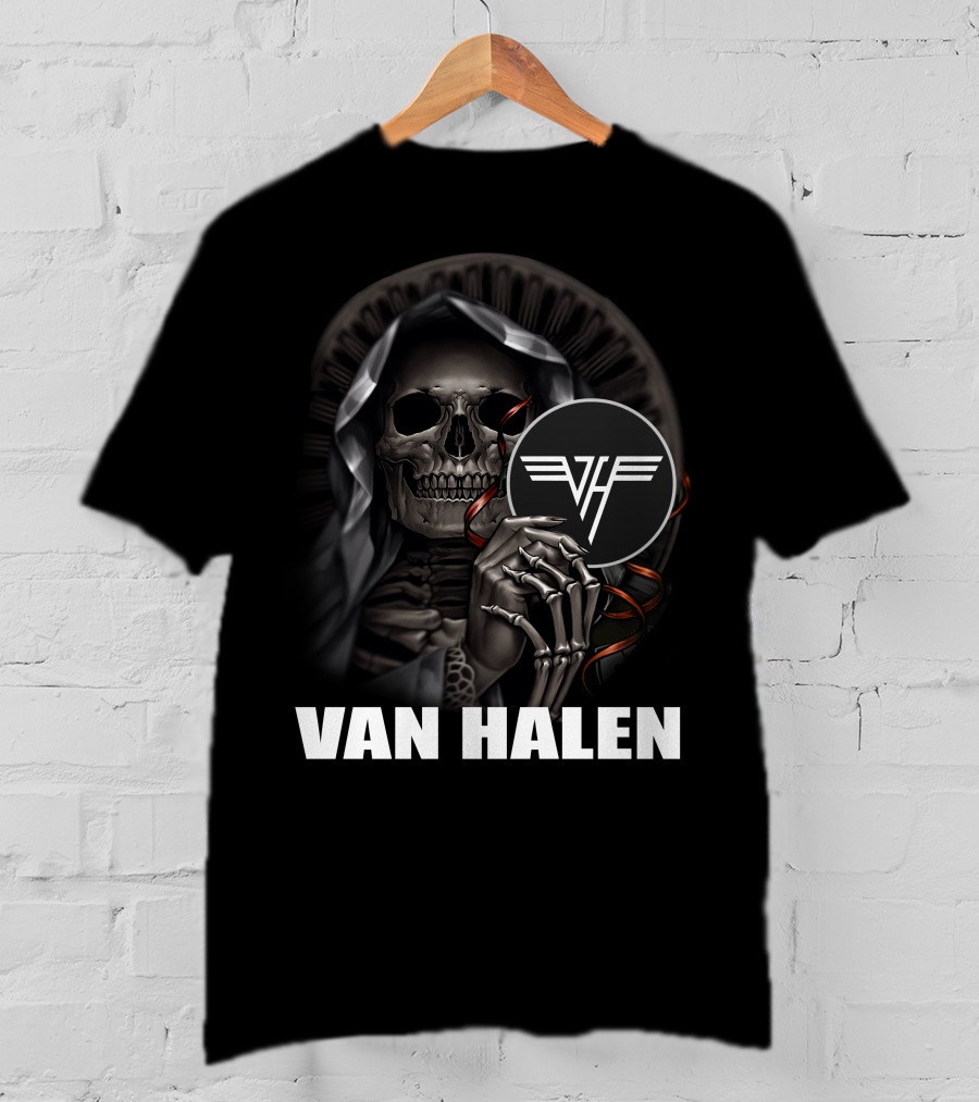 Van Halen Skull Skeleton Grim Reaper Vh T-Shirt