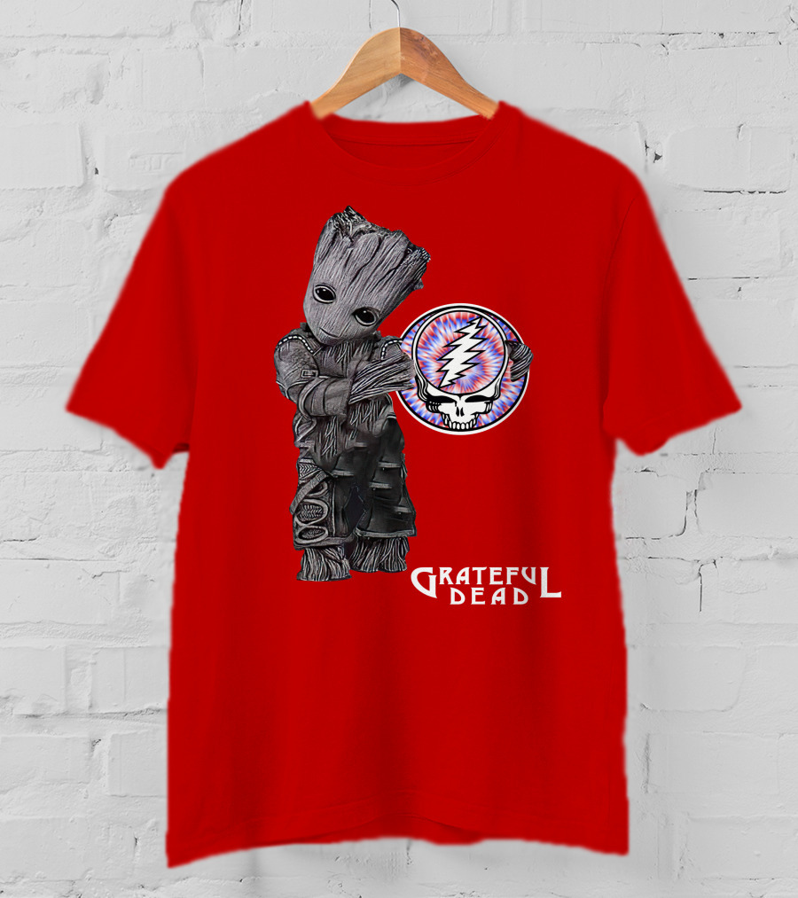 Grateful Dead 07 With Stylized Tree Character And Lightning Skull T-Shirt