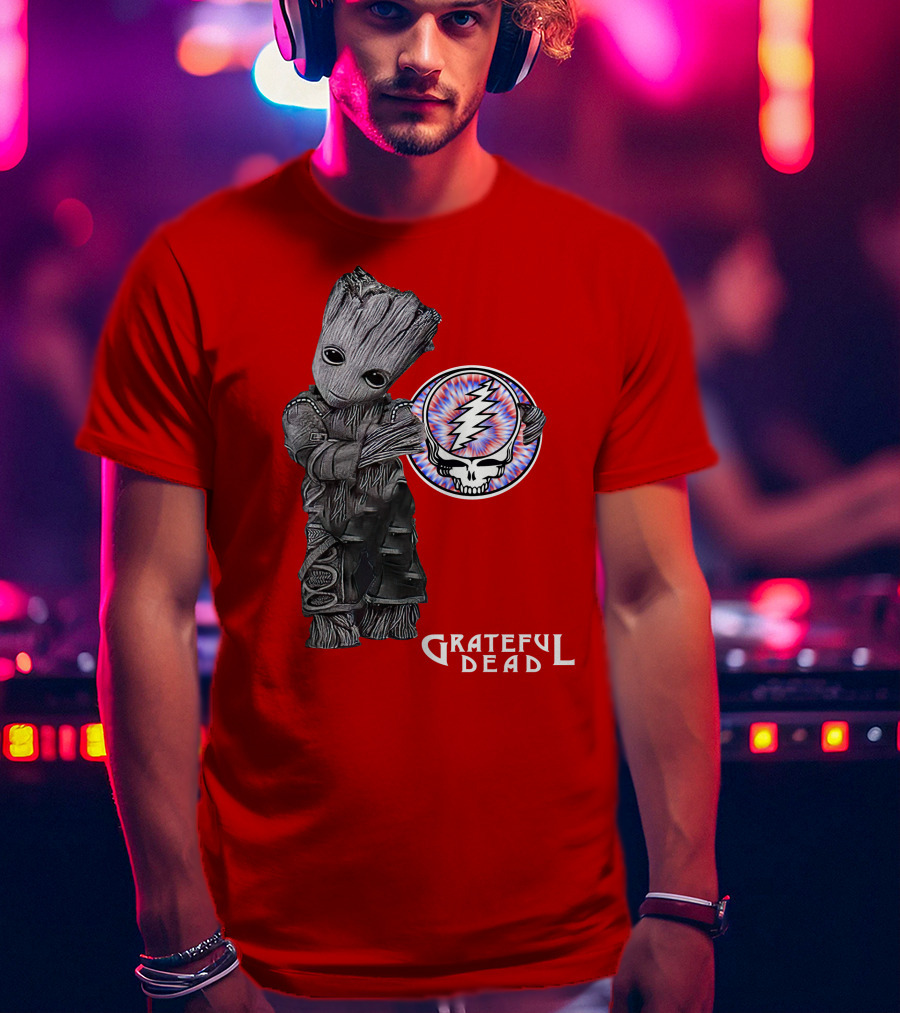 Grateful Dead 07 With Stylized Tree Character And Lightning Skull T-Shirt