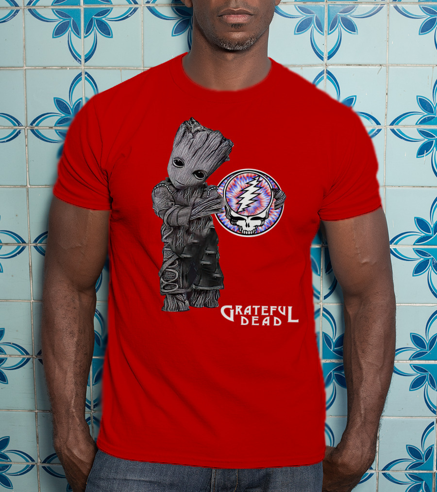 Grateful Dead 07 With Stylized Tree Character And Lightning Skull T-Shirt