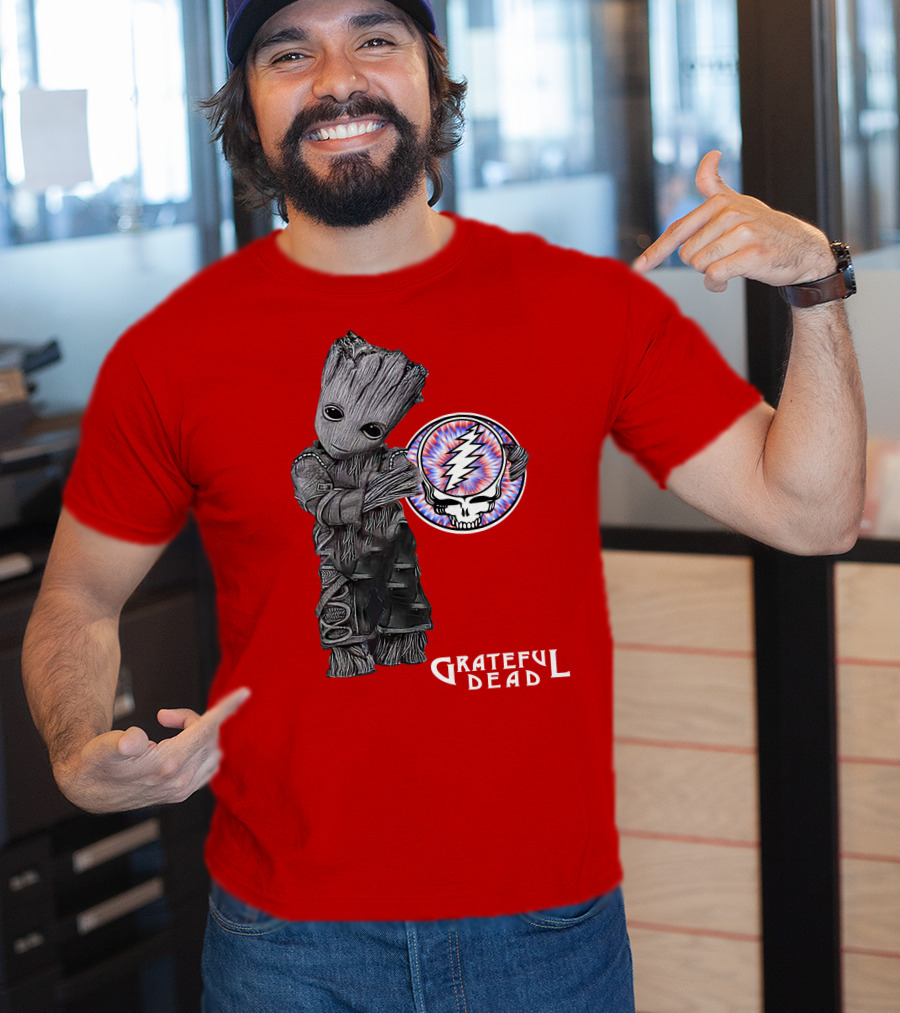 Grateful Dead 07 With Stylized Tree Character And Lightning Skull T-Shirt