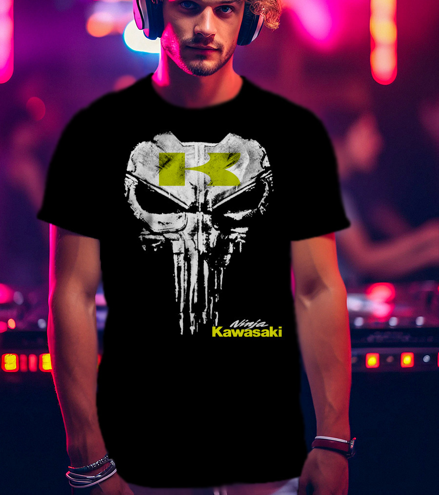 Kawasaki Ninja Skull Punisher Style T-Shirt
