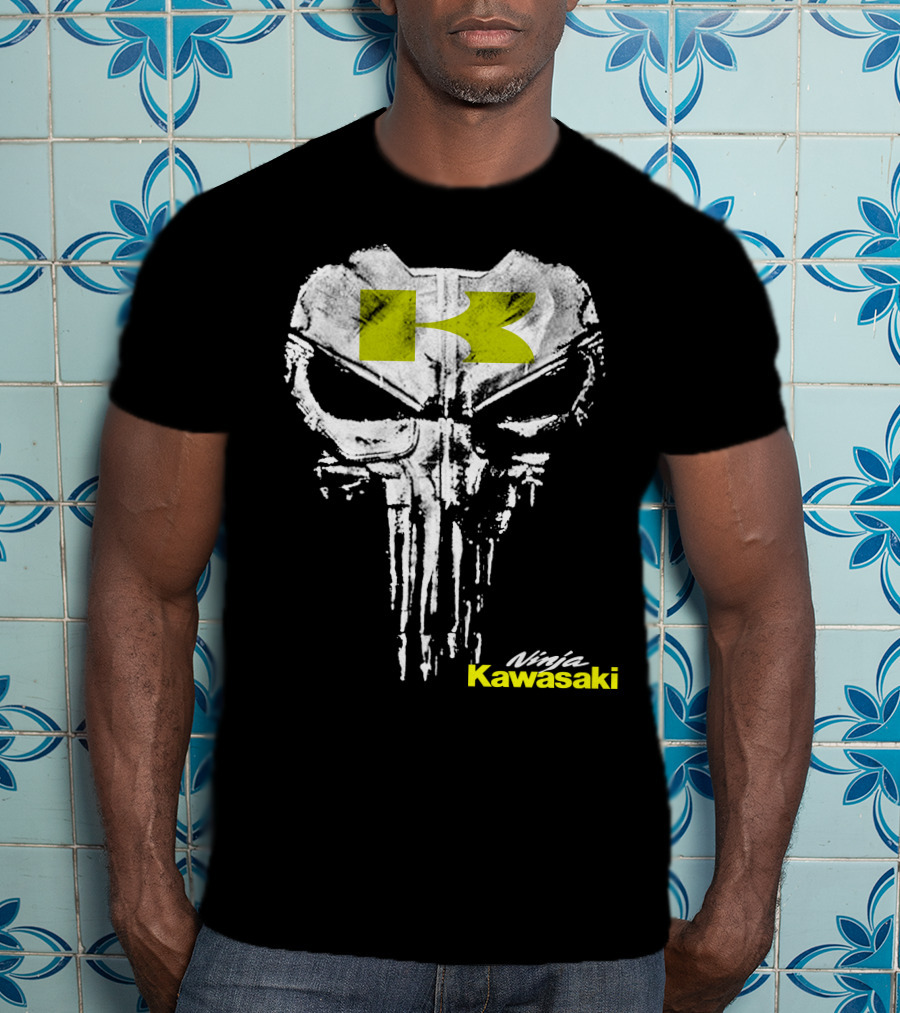 Kawasaki Ninja Skull Punisher Style T-Shirt