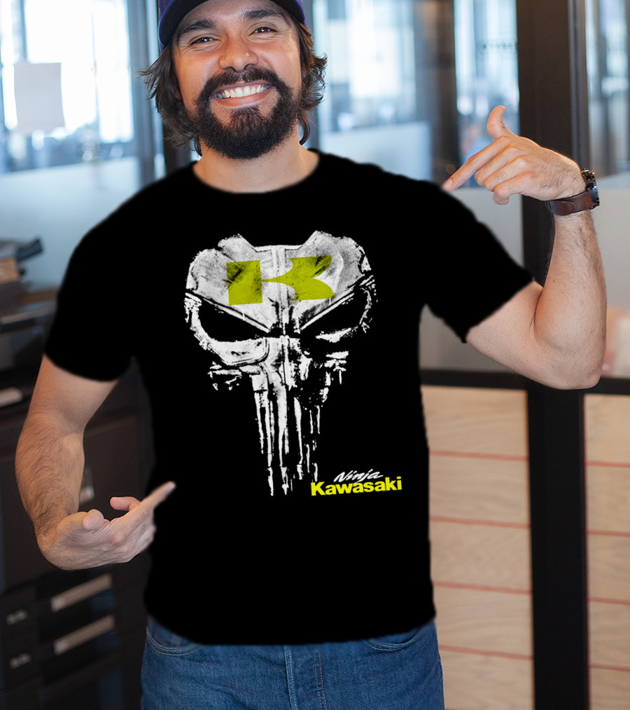 Kawasaki Ninja Skull Punisher Style T-Shirt