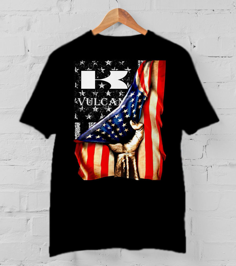 Vulcan Hand Gripping American Flag With Stars And Stripes T-Shirt