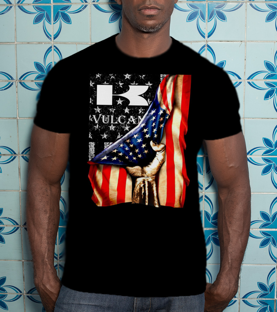 Vulcan Hand Gripping American Flag With Stars And Stripes T-Shirt