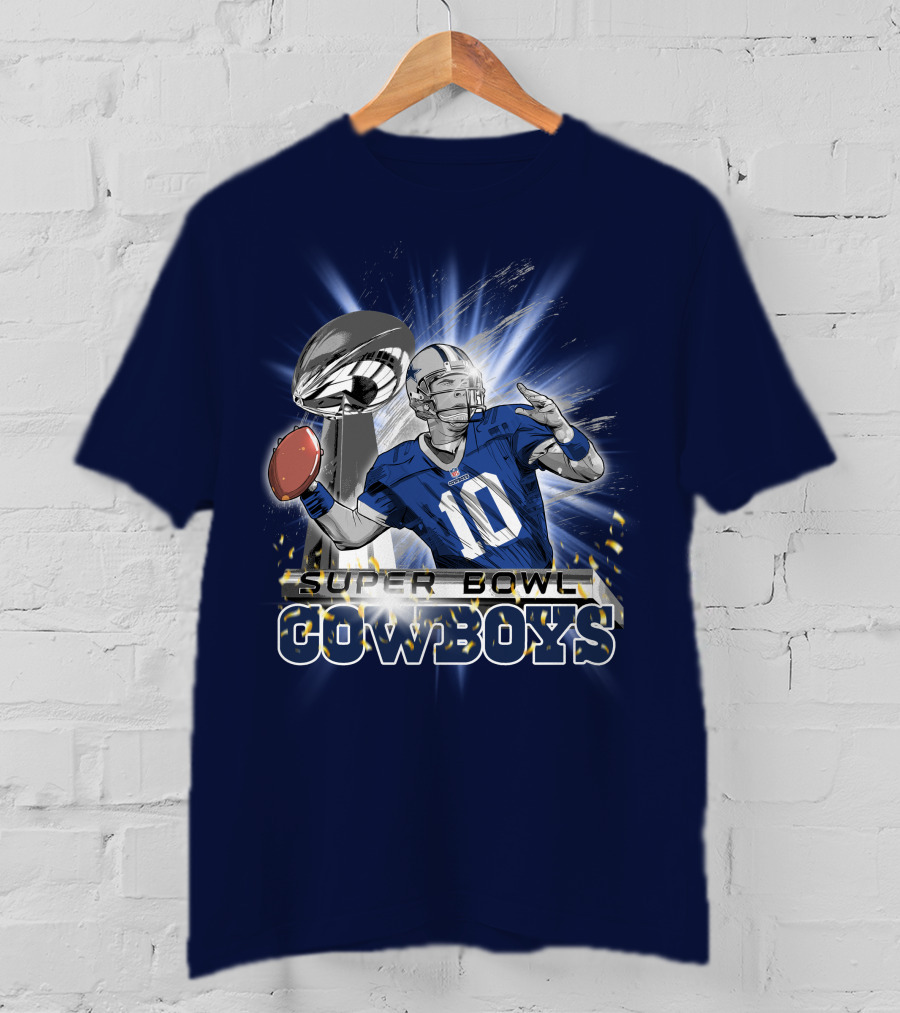 Super Bowl Cowboys Quarterback With Trophy T-Shirt