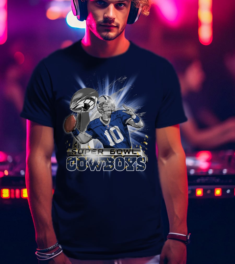 Super Bowl Cowboys Quarterback With Trophy T-Shirt