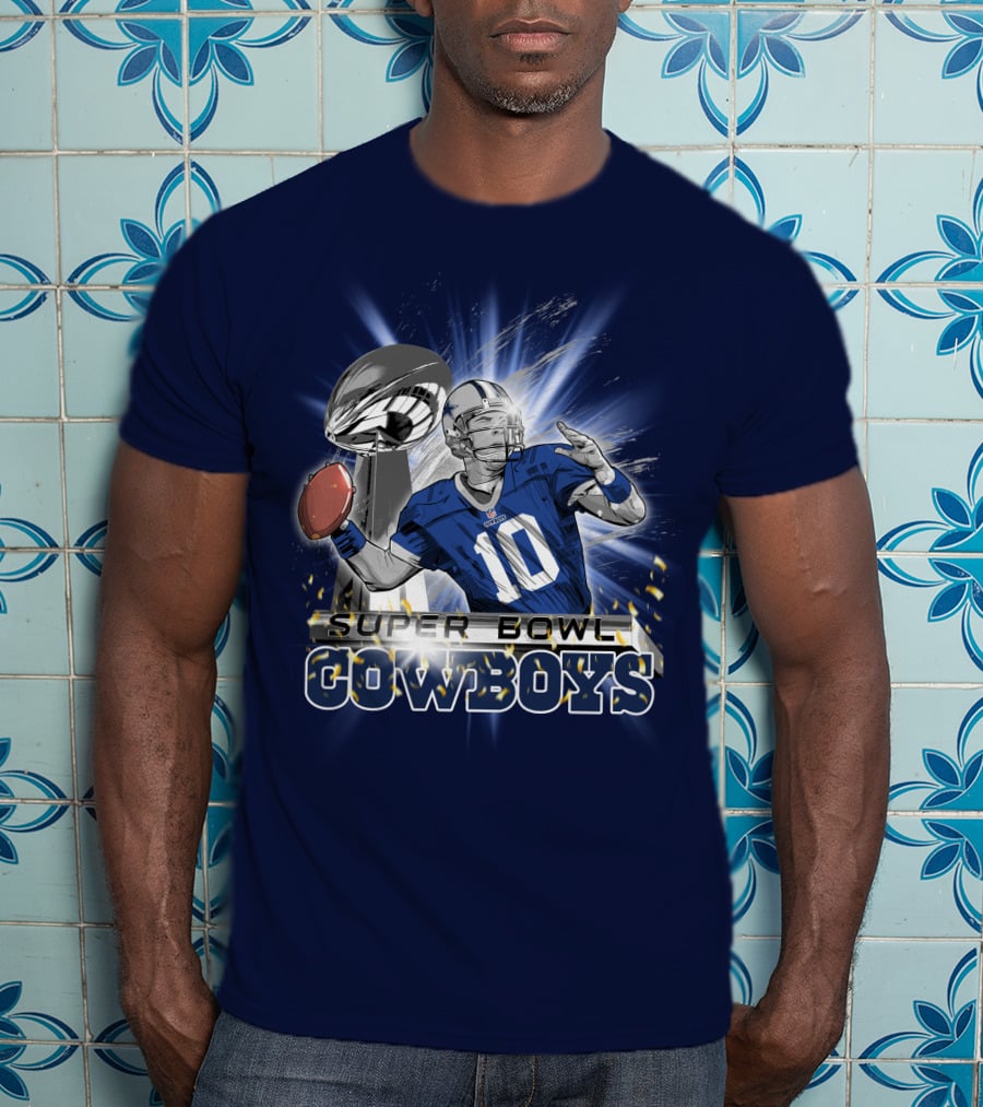 Super Bowl Cowboys Quarterback With Trophy T-Shirt