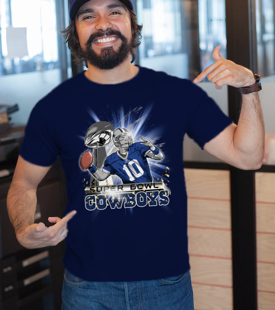 Super Bowl Cowboys Quarterback With Trophy T-Shirt
