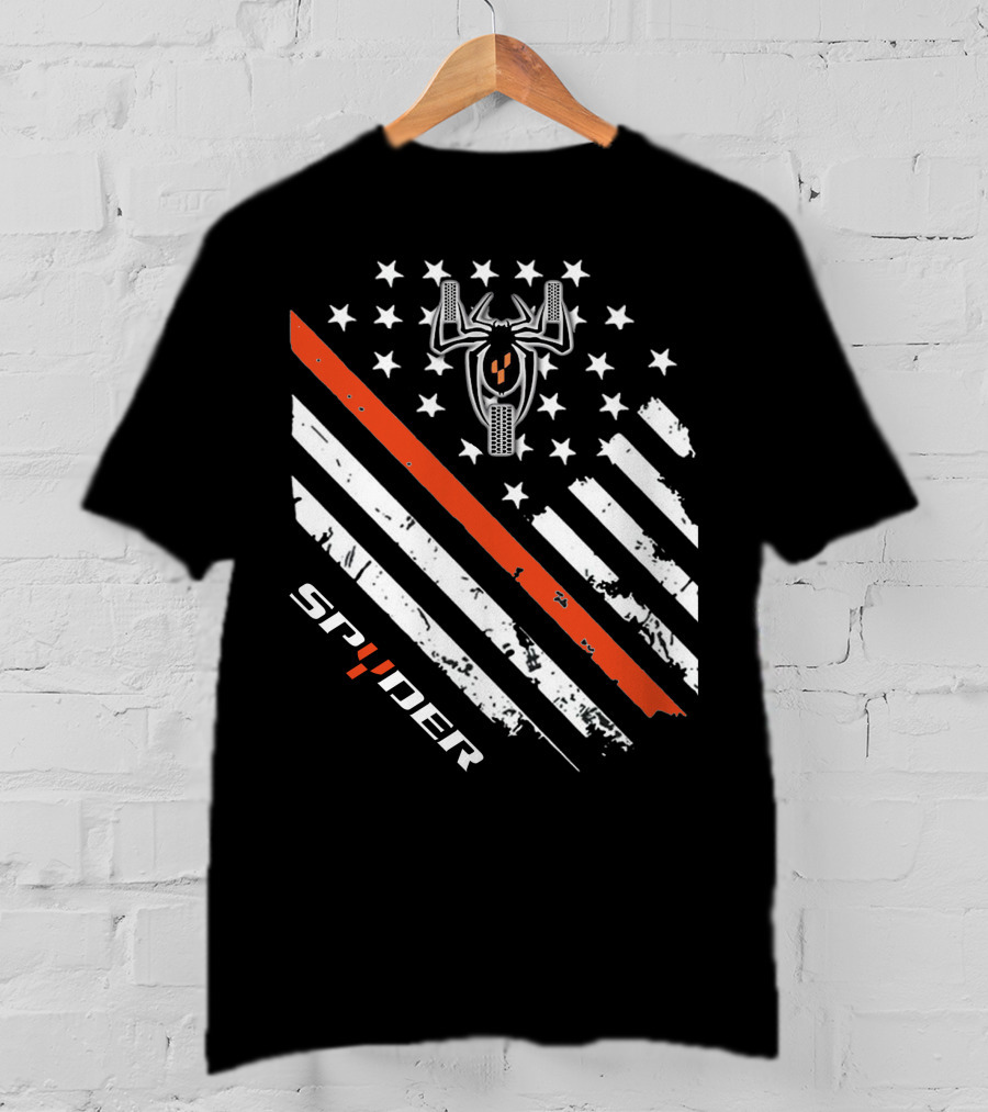 Spyder American Flag Stars Stripes Spider Symbol T-Shirt