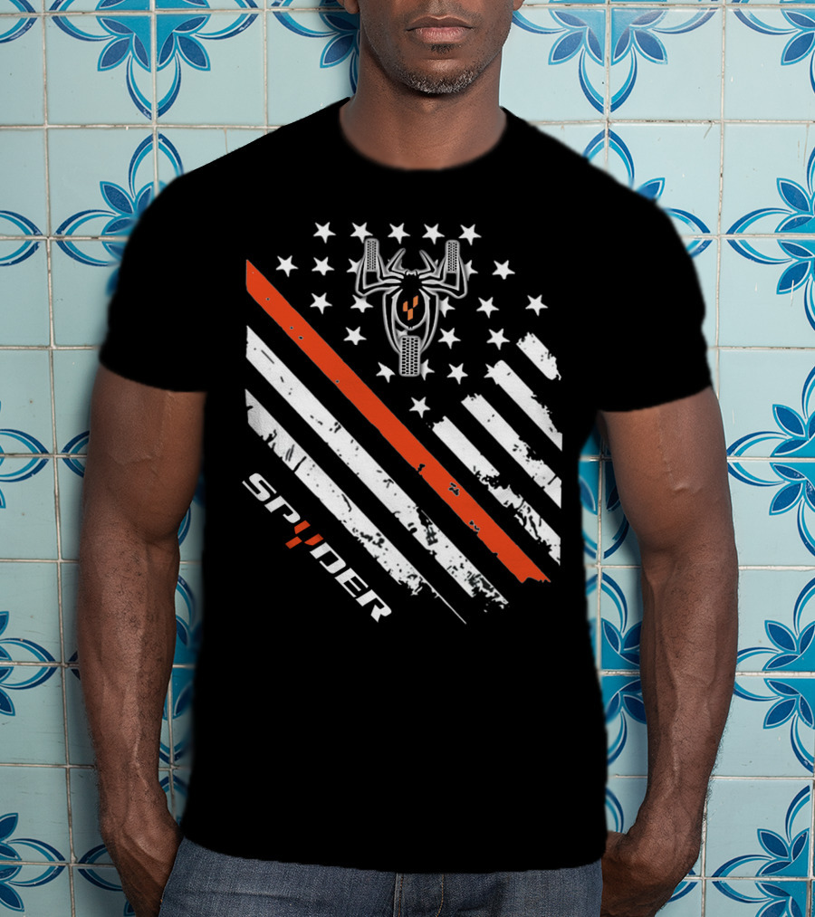 Spyder American Flag Stars Stripes Spider Symbol T-Shirt