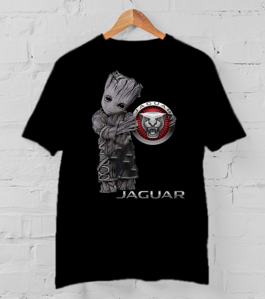 Jaguar Emblem With Tree Figure Hugging T-Shirt
