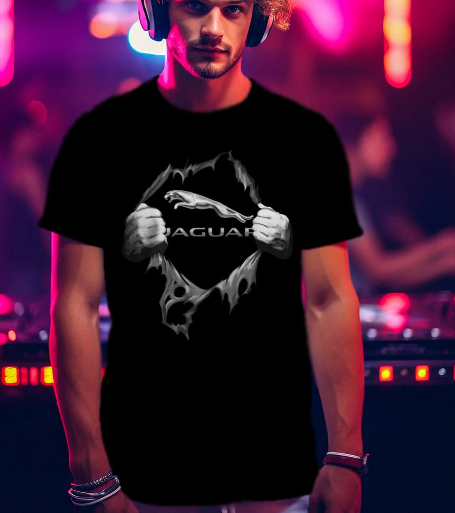 Jaguar Logo With Ripped Hands Effect T-Shirt