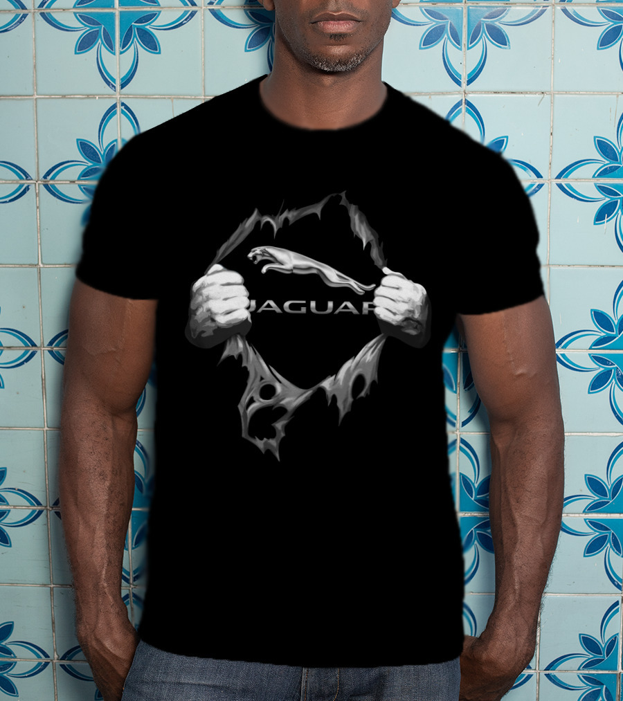 Jaguar Logo With Ripped Hands Effect T-Shirt