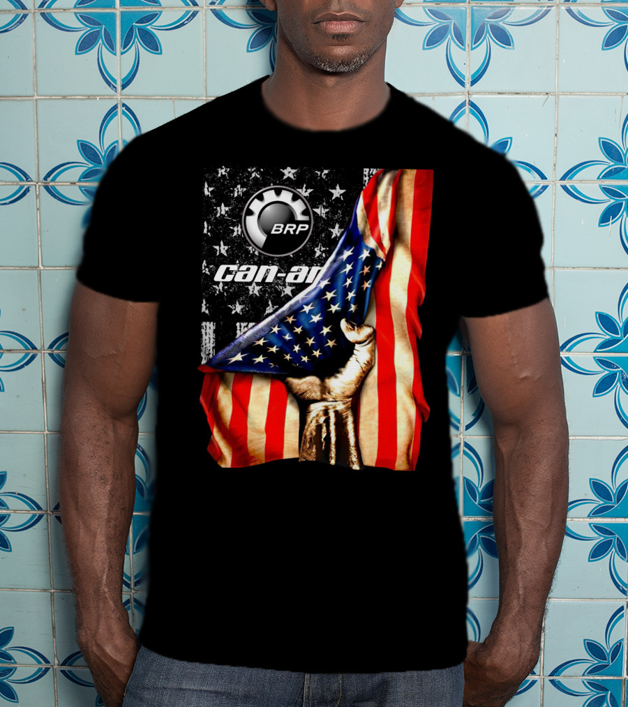 BRP Can-Am American Flag Stars And Stripes Fist T-Shirt