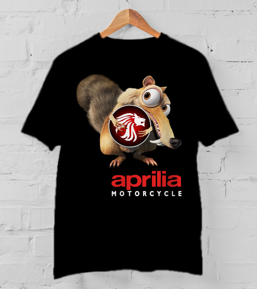 Aprilia Motorcycle Ice Age Scrat Lion T-Shirt