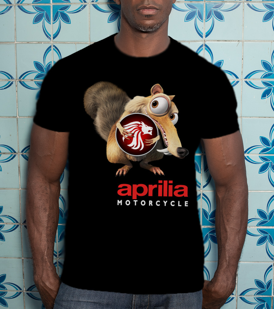 Aprilia Motorcycle Ice Age Scrat Lion T-Shirt
