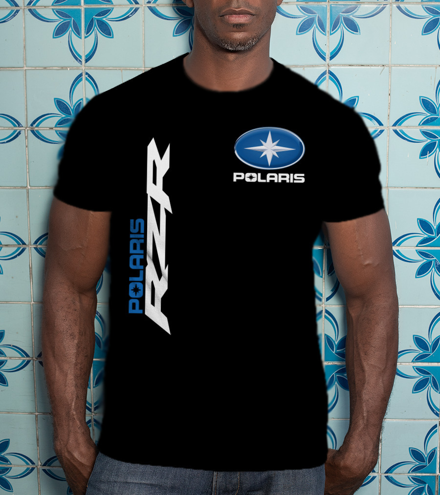 Polaris Rzr Logo Blue And White T-Shirt