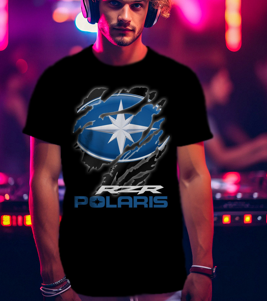 Rzr Polaris Star Logo 10 Blue Claw Marks T-Shirt