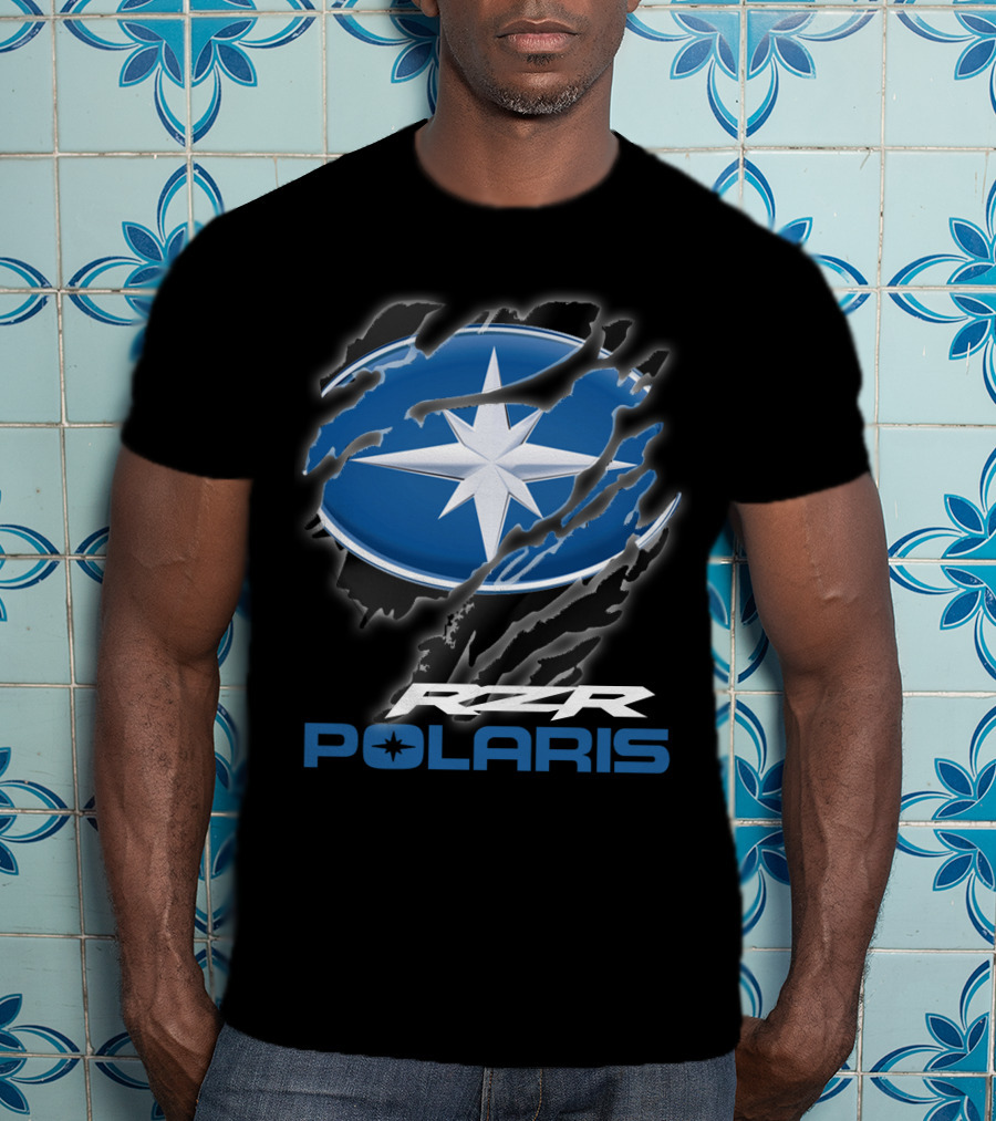 Rzr Polaris Star Logo 10 Blue Claw Marks T-Shirt