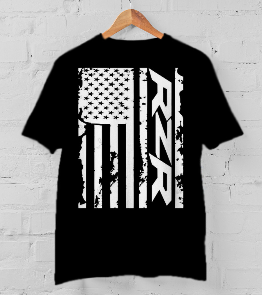 Rzr American Flag Distressed Style T-Shirt