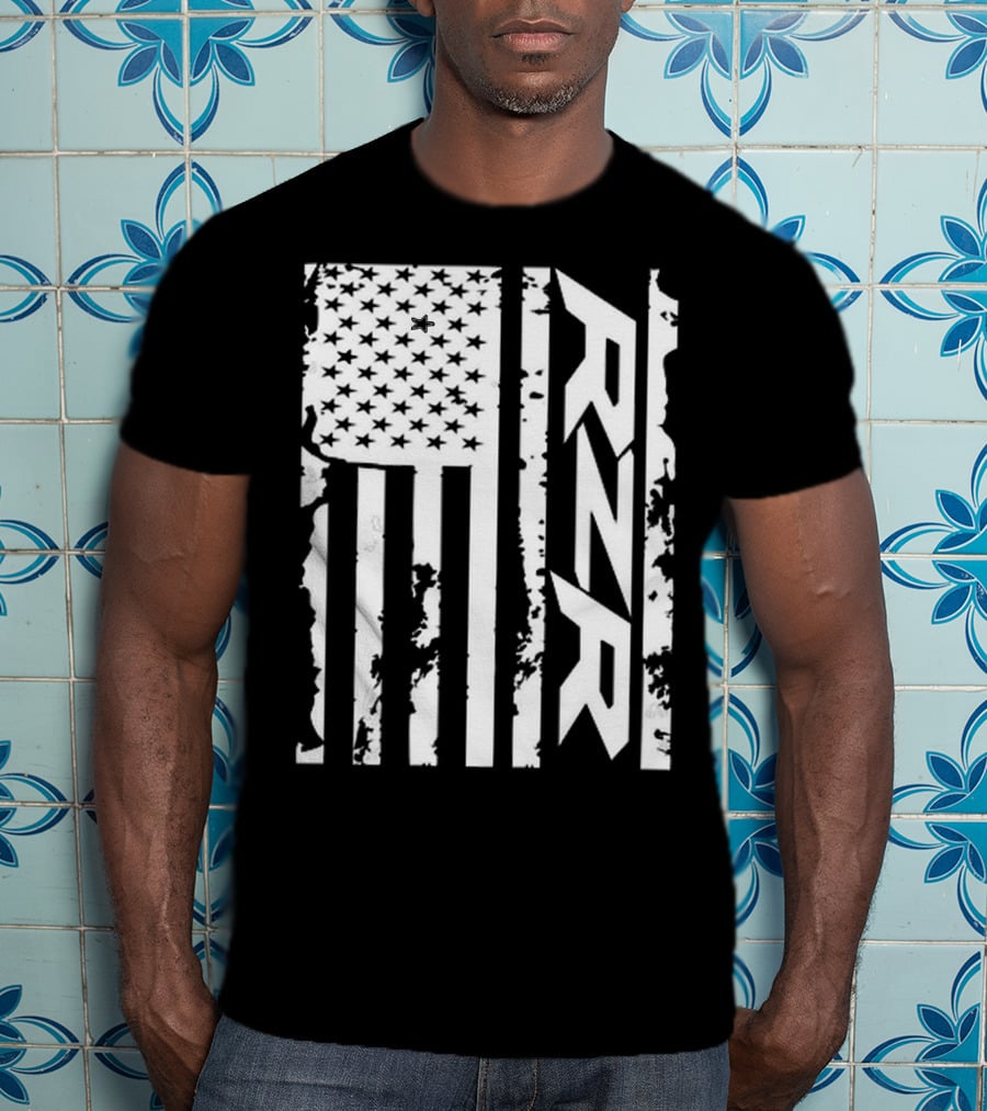 Rzr American Flag Distressed Style T-Shirt