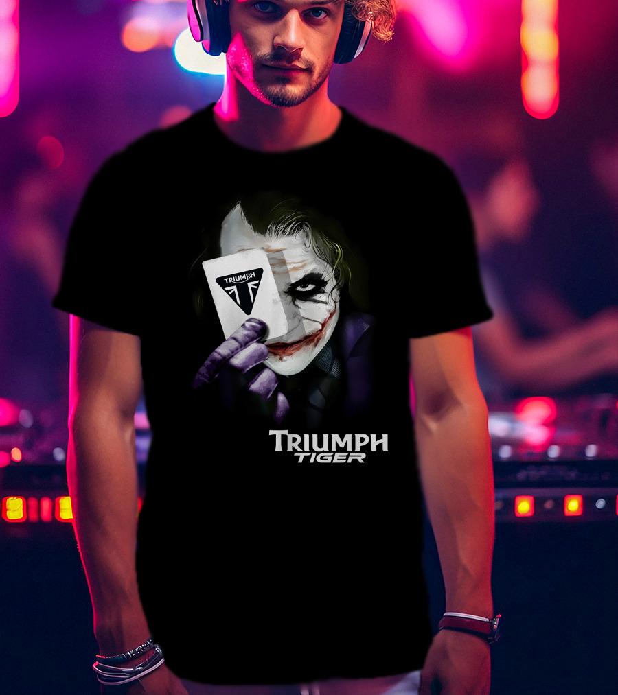 Triumph Tiger Joker Playing Card T-Shirt