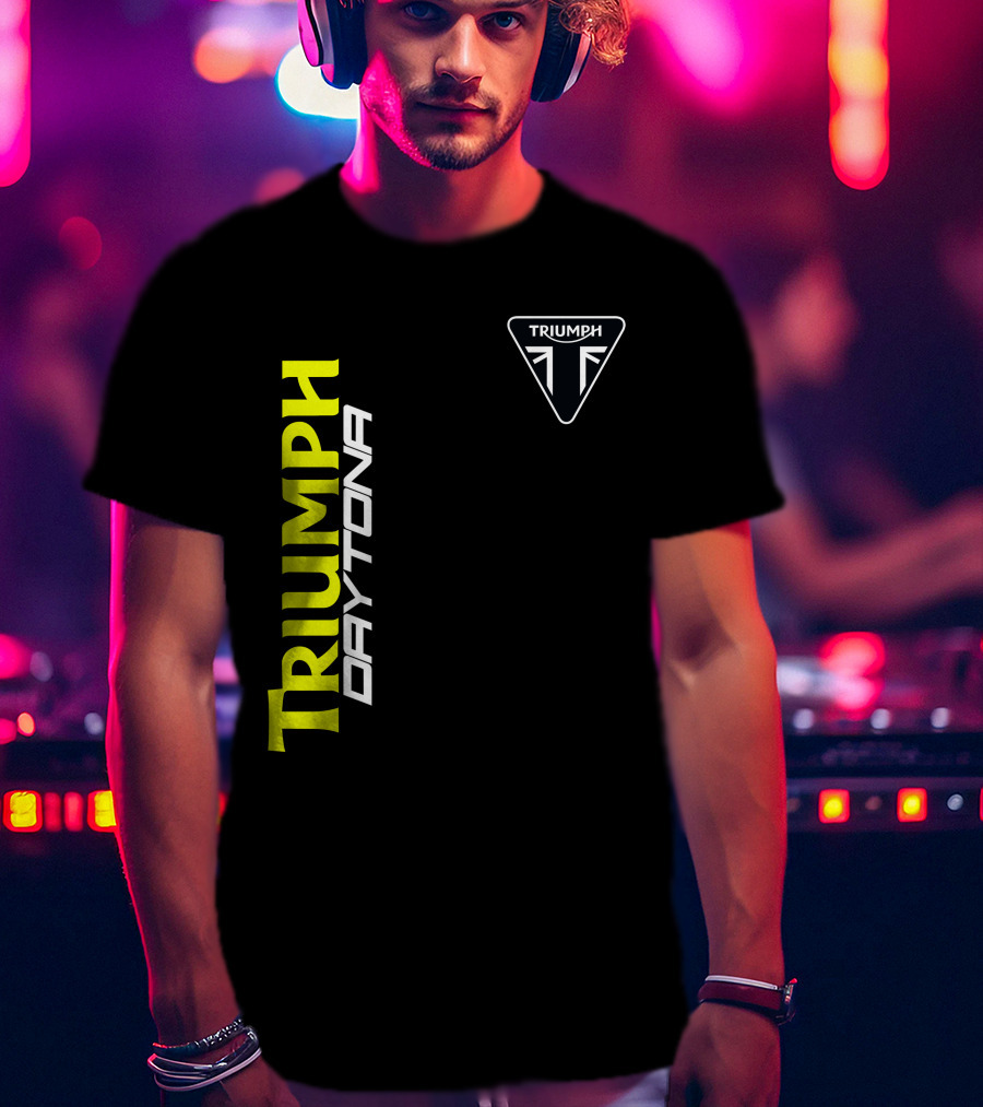 Triumph Daytona 01 Vertical Logo And Badge T-Shirt