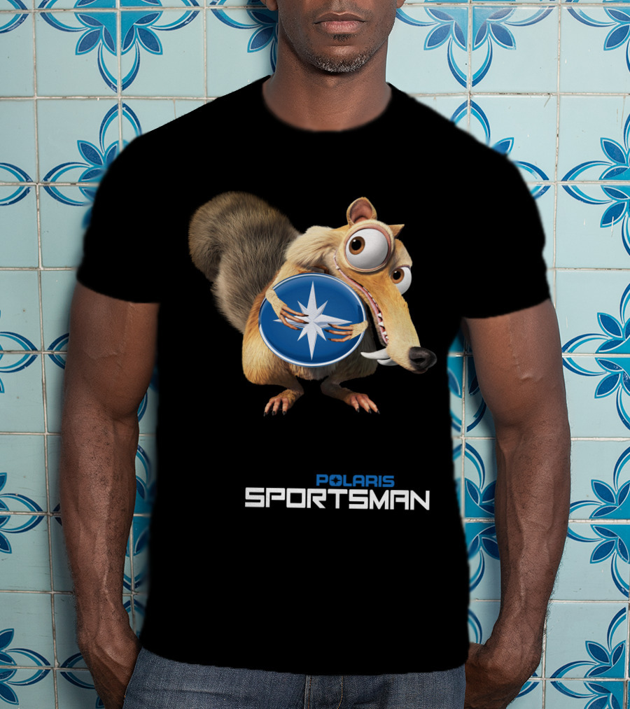 Polaris Sportsman Scrat Holding Compass T-Shirt