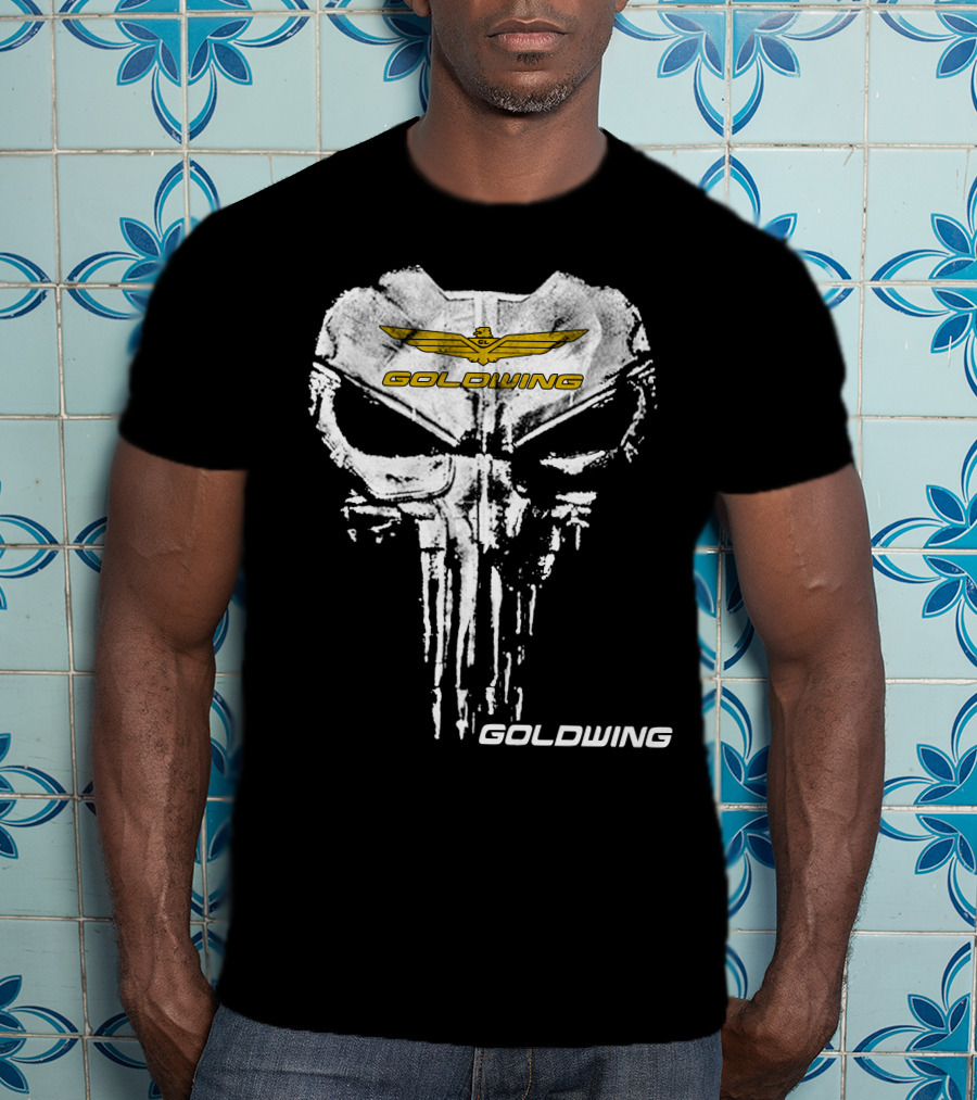 Goldwing Skull Emblem With Winged T-Shirt