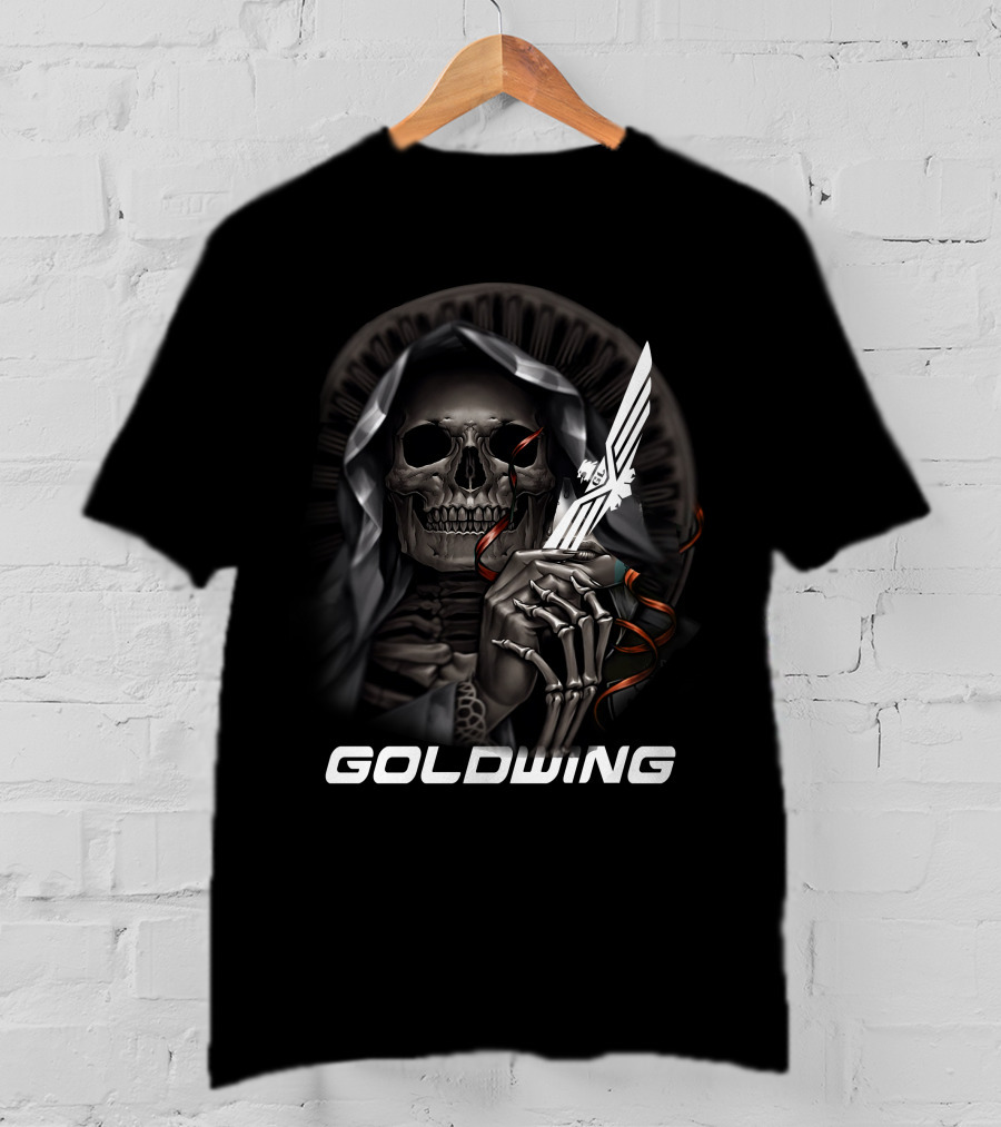 Goldwing Grim Reaper With Winged Knife T-Shirt