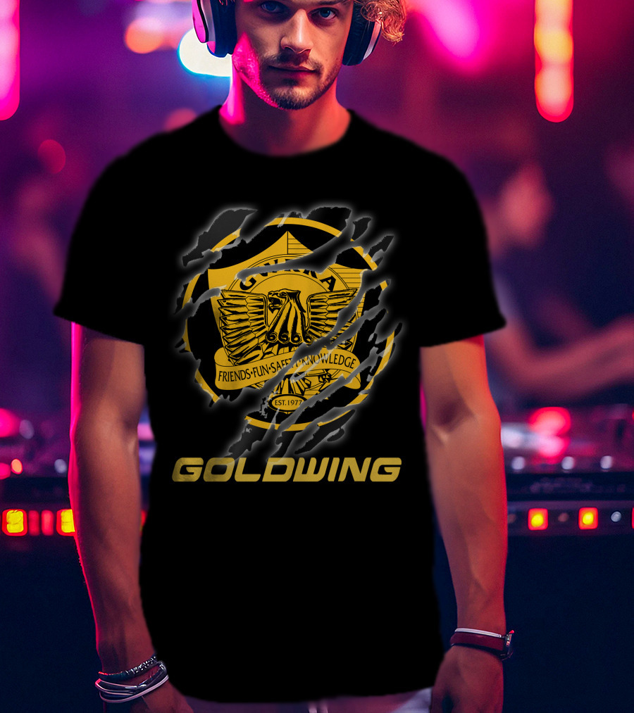 Goldwing Friends Fun Safety Knowledge Est 1977 Eagle T-Shirt