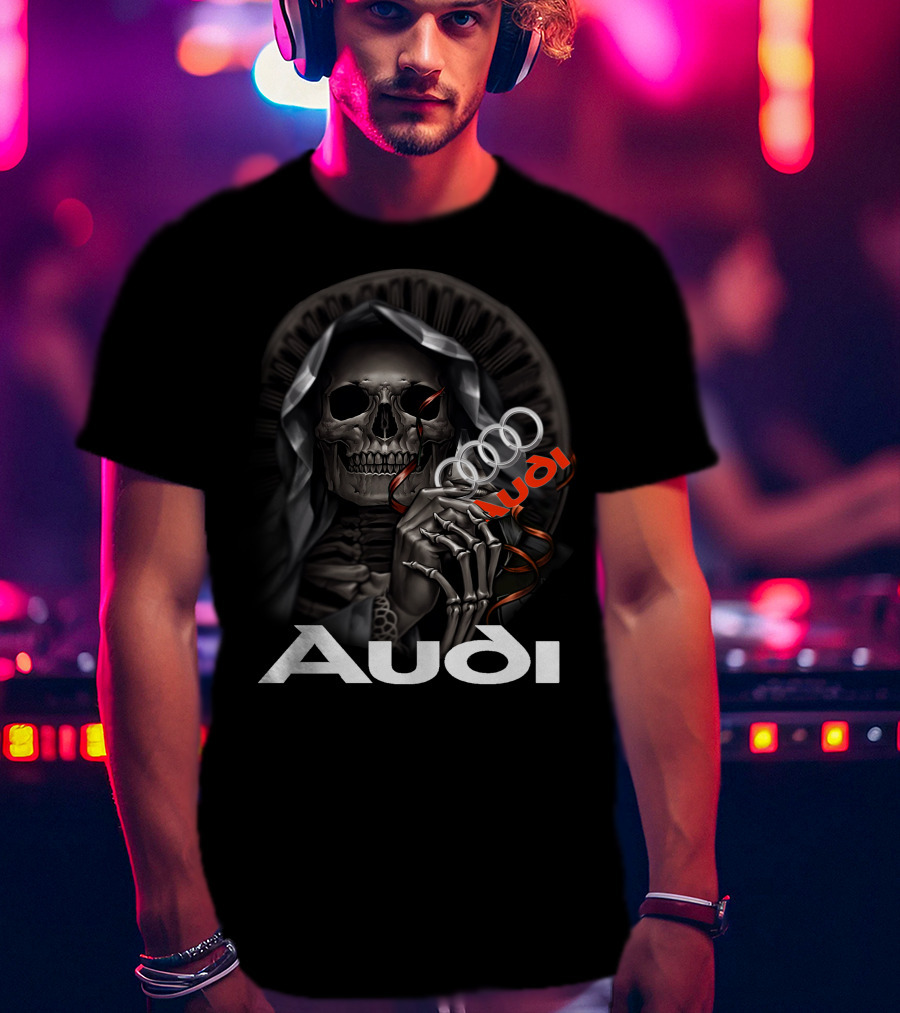 Audi Skull Grim Reaper Holding Rings T-Shirt