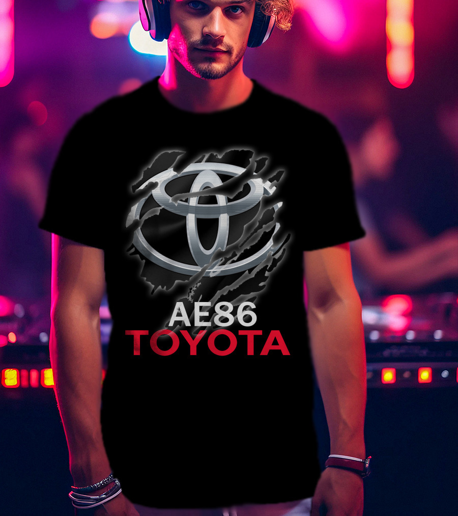 Ae86 Toyota Logo Ripped Effect T-Shirt