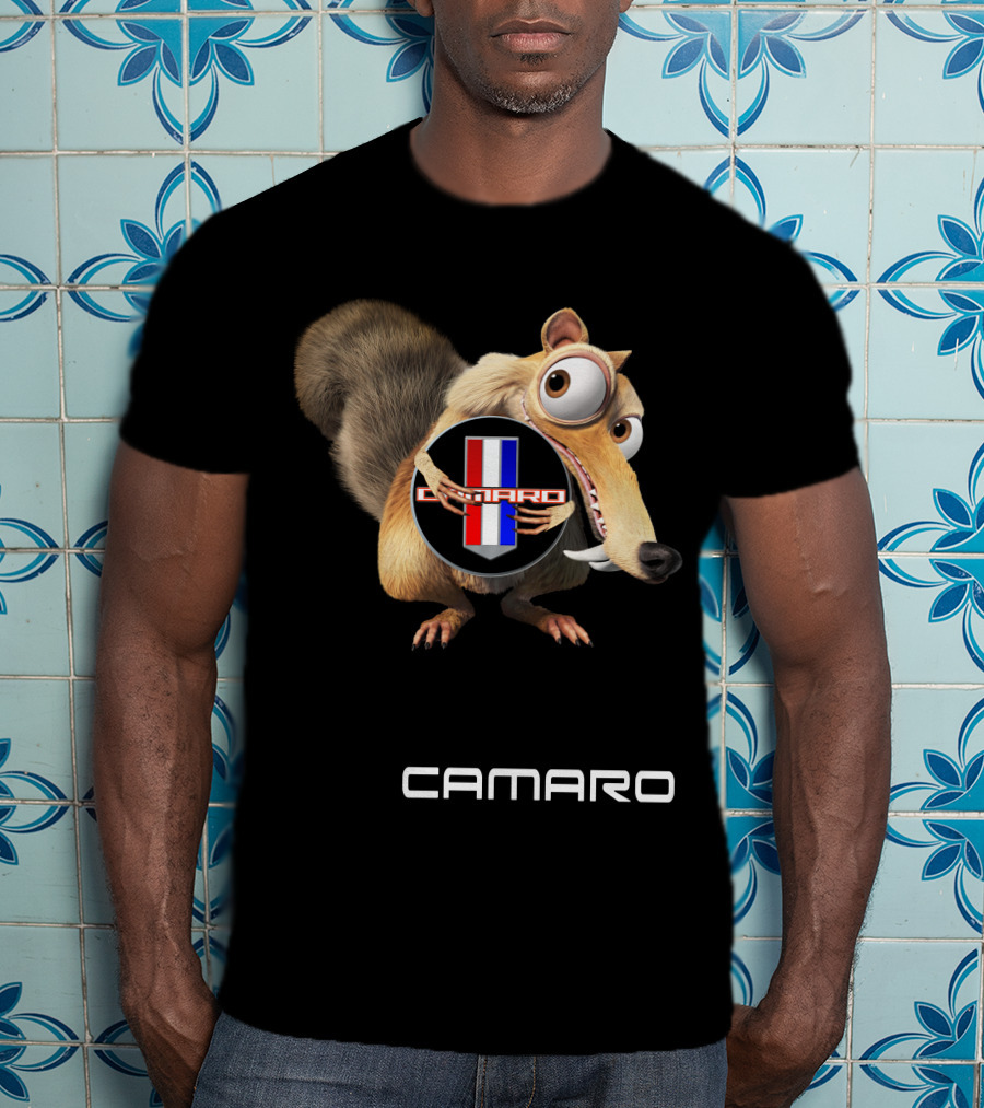 Camaro 08 Ice Age Scrat Character Motif T-Shirt