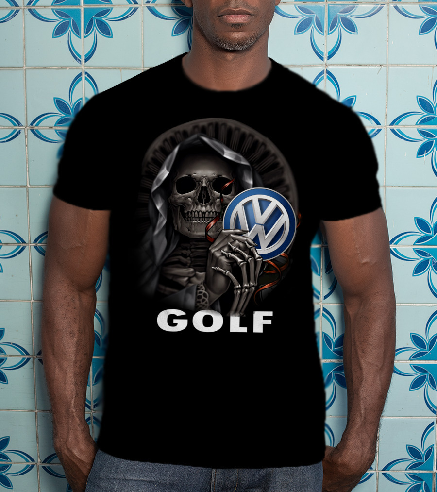 Golf Volkswagen Skull Reaper Artwork T-Shirt