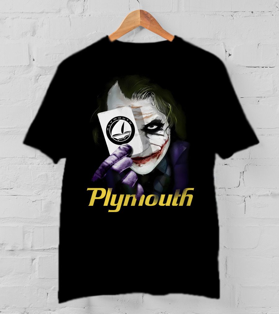 Plymouth Joker Card Holding Iconic Style T-Shirt