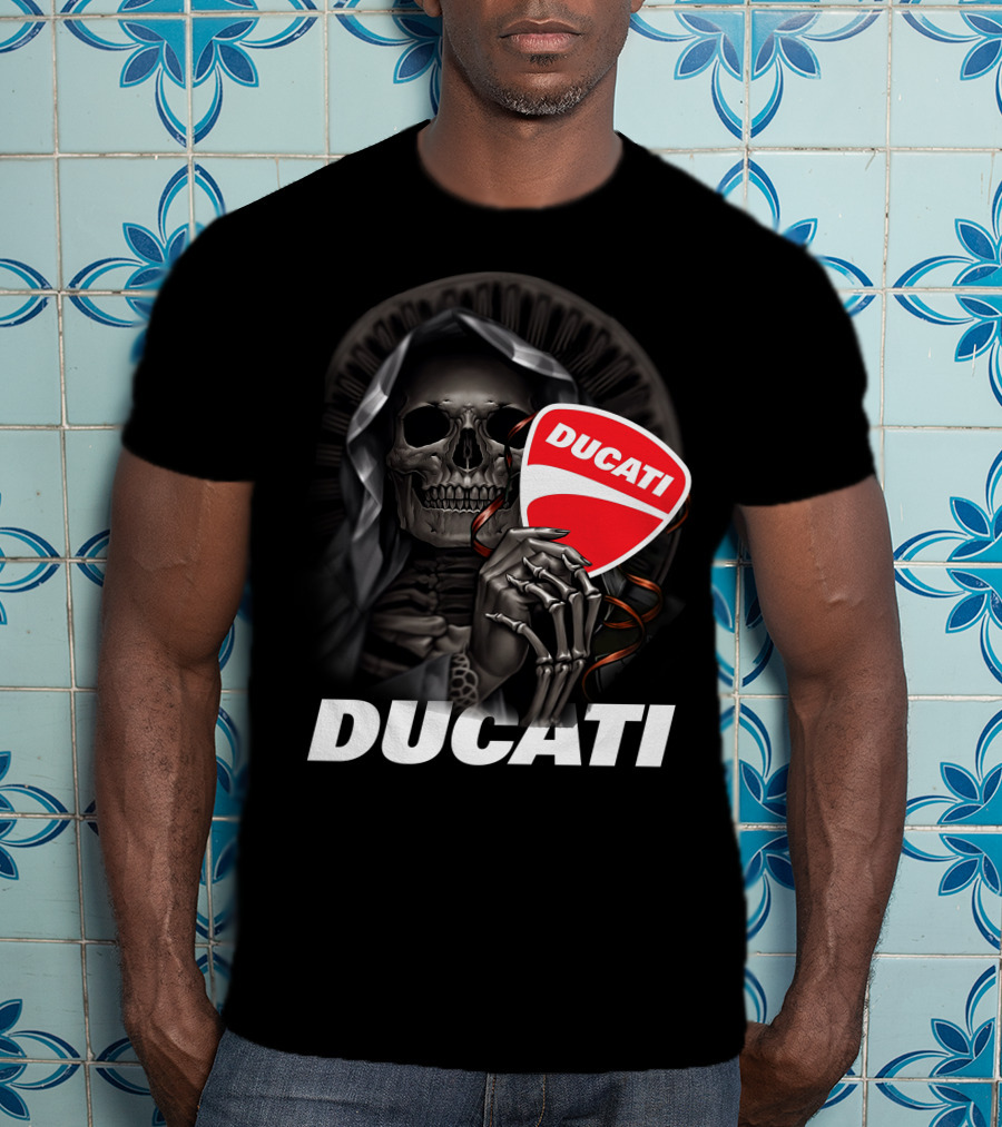 Ducati Skeleton Holding Logo T-Shirt