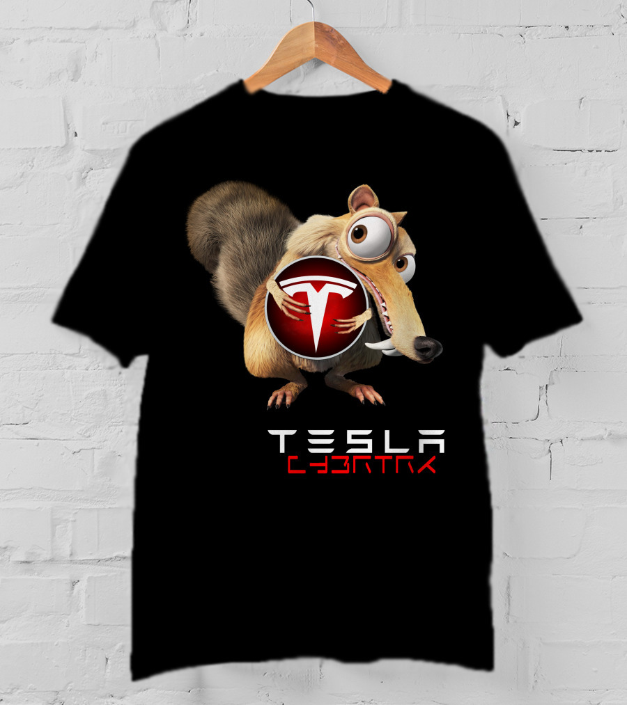 Tesla Cyb4Trk Ice Age Scrat Holding Tesla T-Shirt