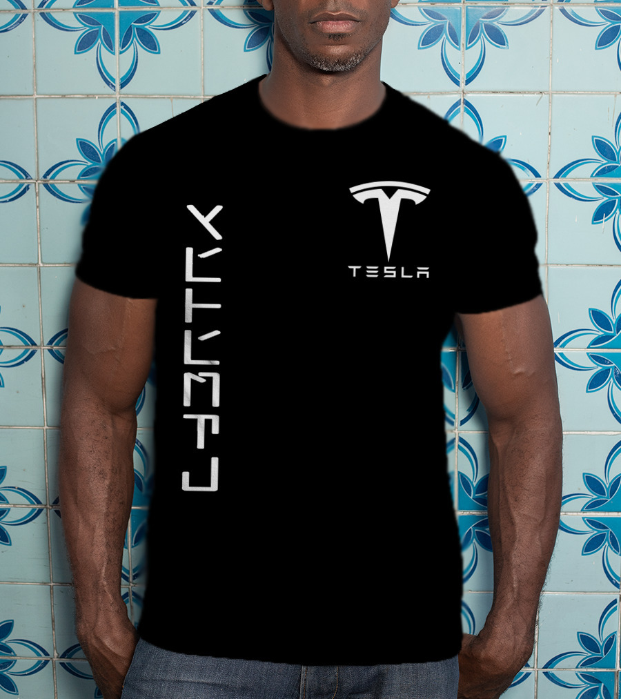 Tesla Cyb10 Futuristic Typography T-Shirt