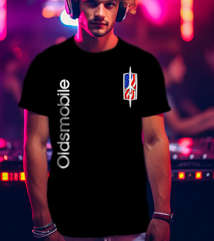 Oldsmobile Classic Logo With American Rocket Symbol T-Shirt