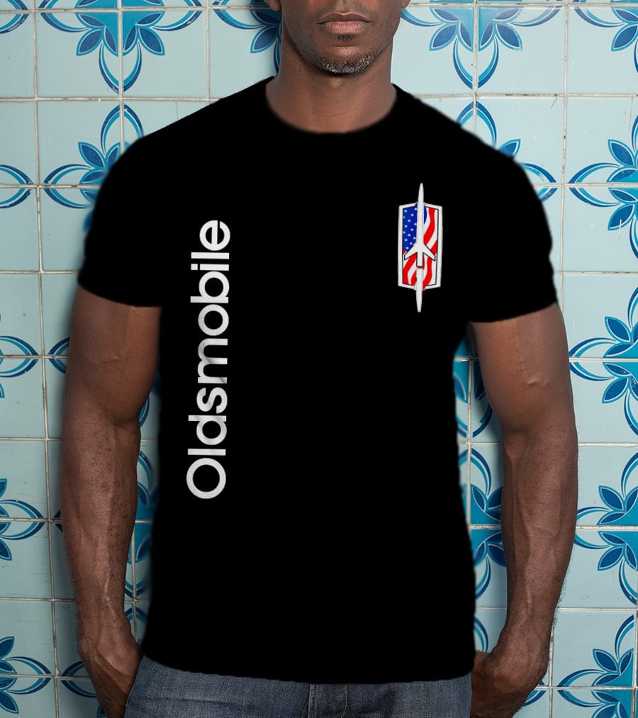 Oldsmobile Classic Logo With American Rocket Symbol T-Shirt