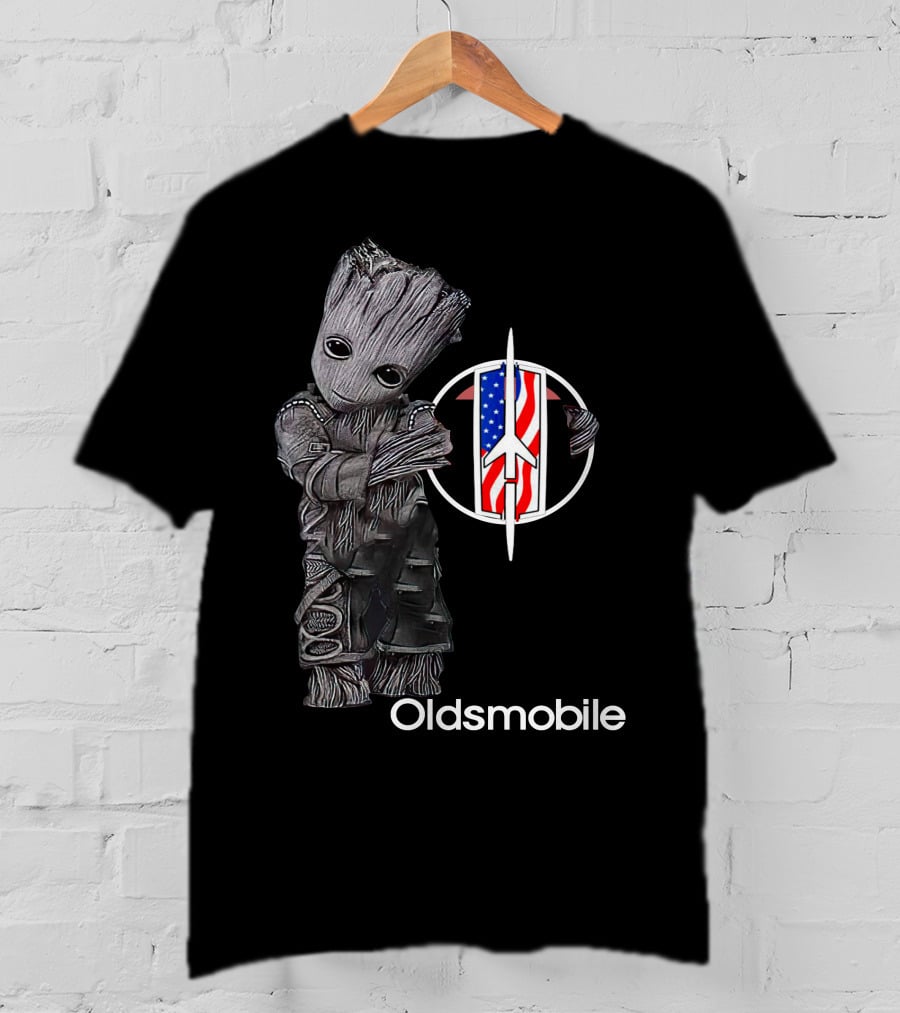 Oldsmobile Groot With Rocket Emblem And American Flag T-Shirt