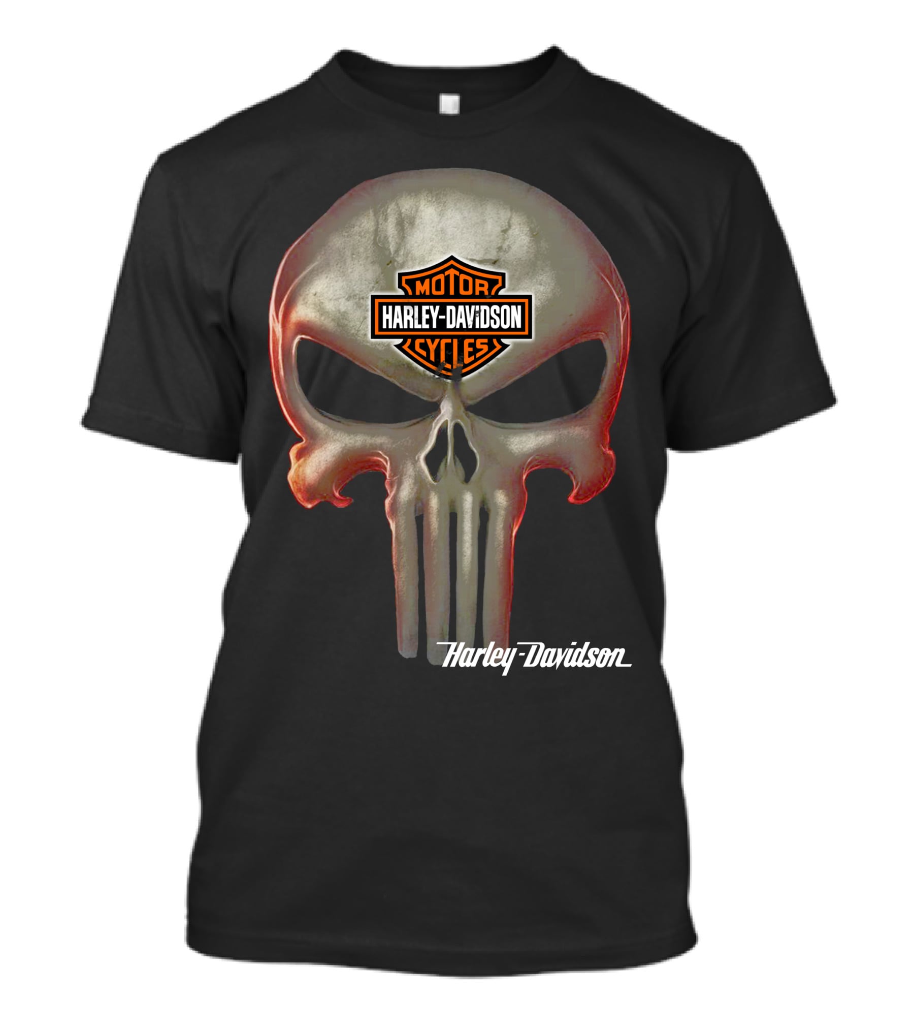 Punisher Skull Harley Davidson Motorcycles T-Shirt