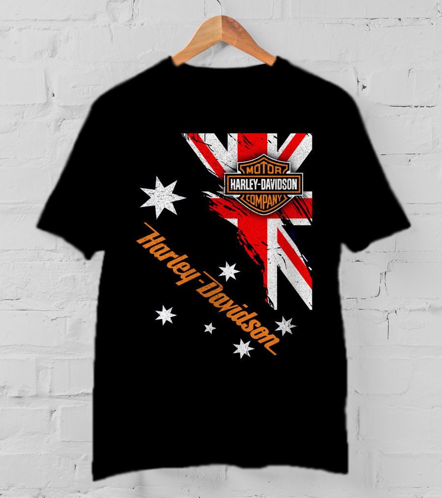 Harley Davidson Motor Company Australia Union Jack Stars T-Shirt