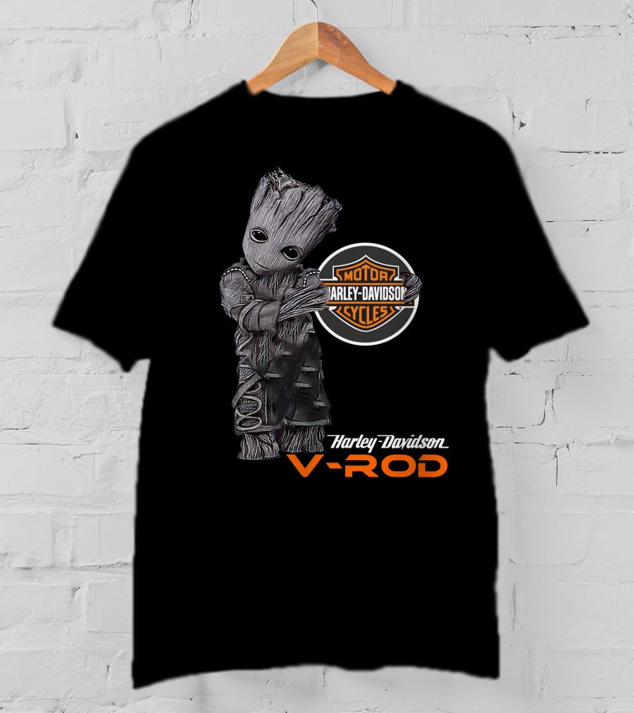 Groot Harley Davidson V-Rod Motor Cycles T-Shirt