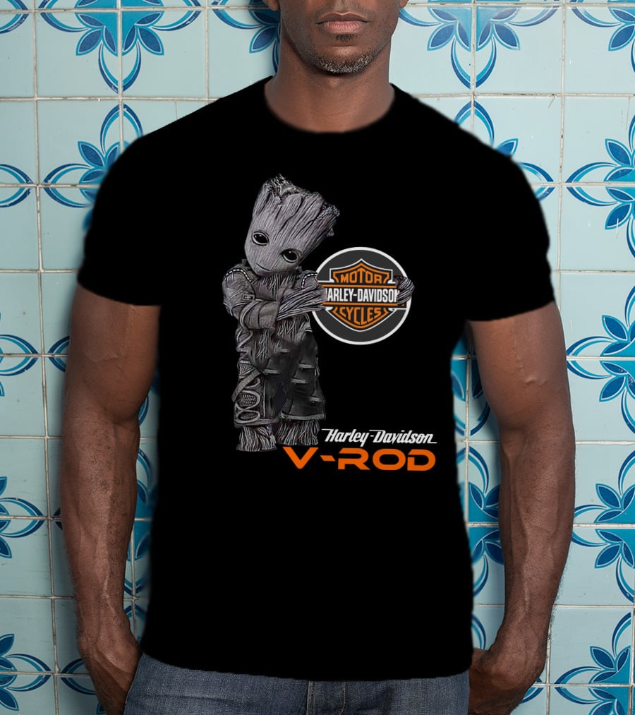 Groot Harley Davidson V-Rod Motor Cycles T-Shirt