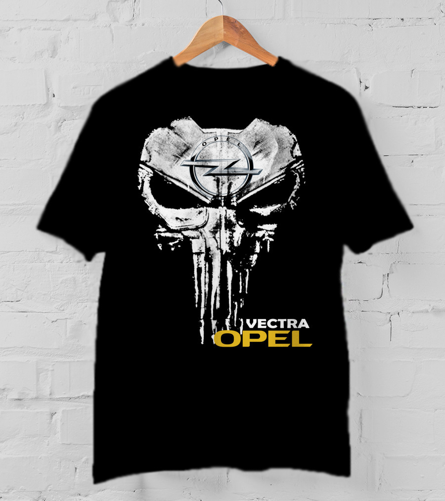 Opel Vectra Logo With Skull Motif T-Shirt