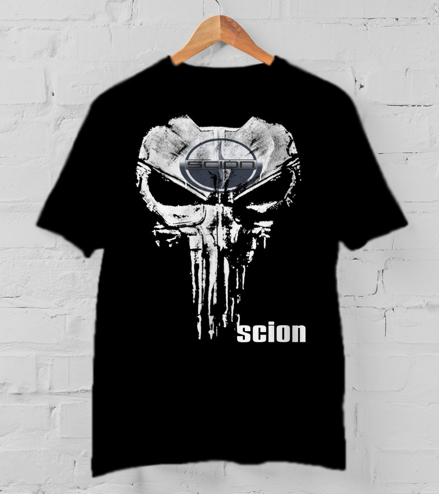 Scion Logo With Punisher Skull T-Shirt